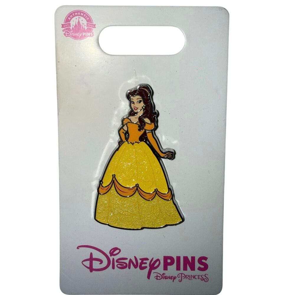 Disney Parks 2024 Belle Sparkle Glitter Dress Beauty and The Beast Disney Pin